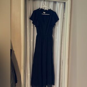 Max Studio Black Flutter Sleeve Maxi Dress